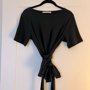 Black Peruvian connection t shirt with tie waist